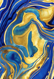 蓝色流体金箔抽象肌理