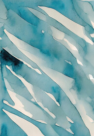 蓝色水墨抽象画