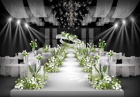 白绿色婚礼仪式区