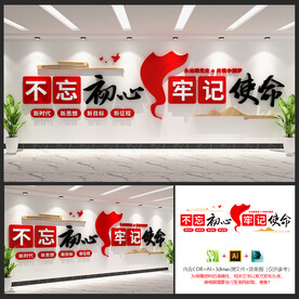 不忘初心文化墙