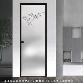 高清分层透明底平开门打印图