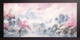 山水画装饰画无框画