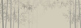 中式水墨竹子山水图