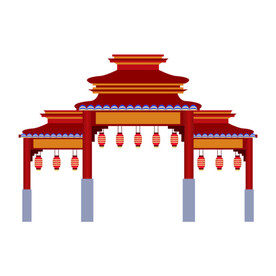 中式建筑牌坊门楼