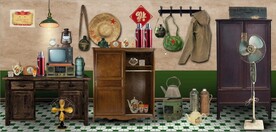 复古怀旧80后90后童年背景墙