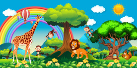 森林动物背景墙