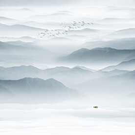 中式壁画山水画电视背景墙