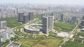 合肥市政府区双子大楼航拍