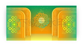 蒙古族背景金色