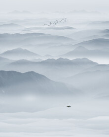 新中式水墨玄关山水画