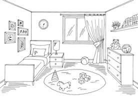 儿童房插画背景