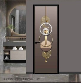 高清分层透明底平开门打印图