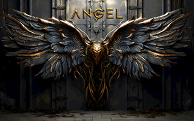 网红金属翅膀背景设计壁画设计