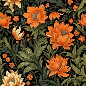 复古花卉矢量图案