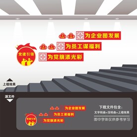企业党建楼梯文化墙