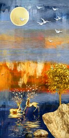 高端抽象麋鹿油画