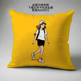 黄色动漫人物抱枕
