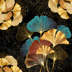 银杏叶玄关客厅装饰画