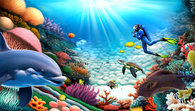 海豚海底卡通儿童房