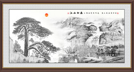 迎客松水墨画