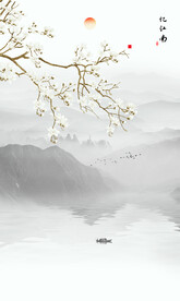 中式手绘工笔花鸟图玄关画