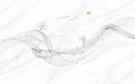 大理石水墨山水画背景墙