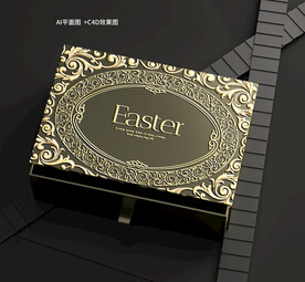 C4D高端抽屉礼盒包装设计图片