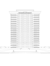 城市建筑房地产楼体线条线稿素材