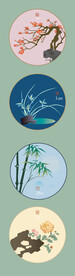 梅兰竹菊矢量图