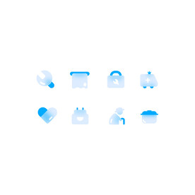 磨砂玻璃家政图标