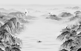 中式 爆款灰色山水 TiF分层