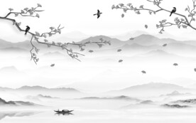 人气 爆款灰色山水 TiF分层