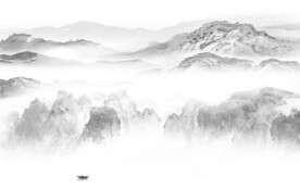 新款 清晰灰色山水 Tif分层