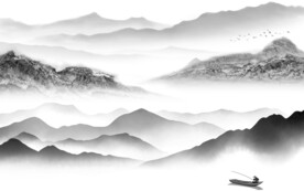 新款 灰色中式山水 Tif分层