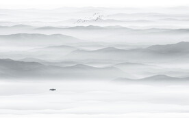 巨幅山水画背景墙