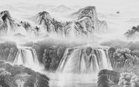 爆款 高级灰山水画 TIf分层