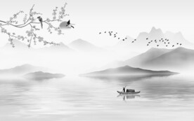 高雅 高级灰山水画 TIf分层