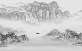 高雅 高级灰山水画 TIf分层