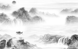 现代 高级灰山水画 TIf分层