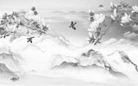 高端 现代灰山水画 TIF分层