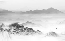 最新 现代灰山水画 TIF分层