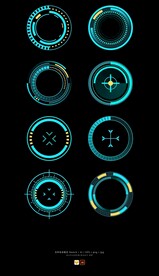 科技机械边框几何旋转圆形圆环