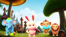 卡通动物儿童房背景