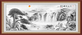 水墨黄山迎客松