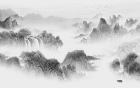 客厅 极简灰色山水 TiF分层