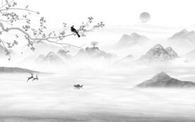 淡雅 极简灰色山水 TiF分层