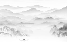 简约 极简灰色山水 TiF分层