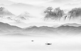 现代 灰色高清山水 TiF分层