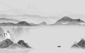 奢雅 简奢灰山水画 Tif分层