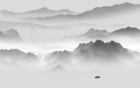 高端 简奢灰山水画 Tif分层